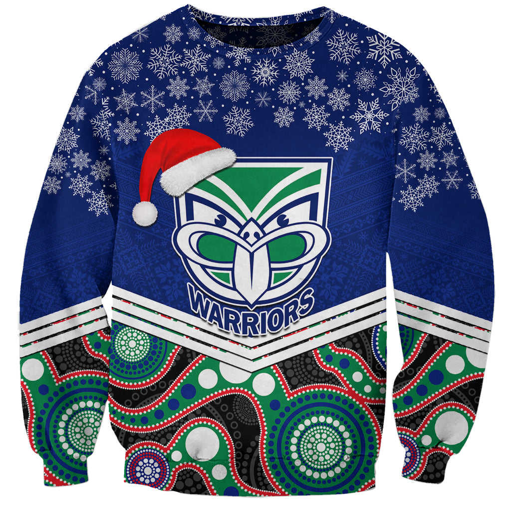 custom-warriors-rugby-christmas-sweatshirt-merry-xmas-2023-mix-aboriginal-art