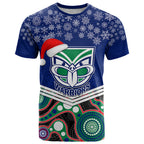 custom-warriors-rugby-christmas-t-shirt-merry-xmas-2023-mix-aboriginal-art