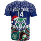 custom-warriors-rugby-christmas-t-shirt-merry-xmas-2023-mix-aboriginal-art