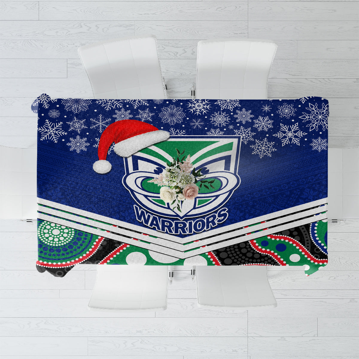custom-warriors-rugby-christmas-tablecloth-merry-xmas-2023-mix-aboriginal-art