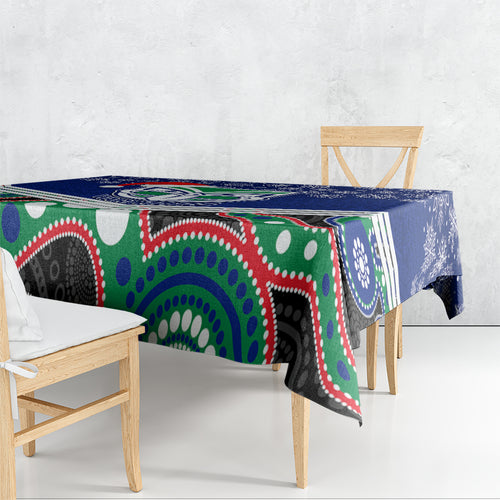 custom-warriors-rugby-christmas-tablecloth-merry-xmas-2023-mix-aboriginal-art