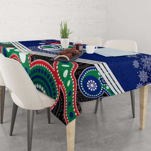 custom-warriors-rugby-christmas-tablecloth-merry-xmas-2023-mix-aboriginal-art