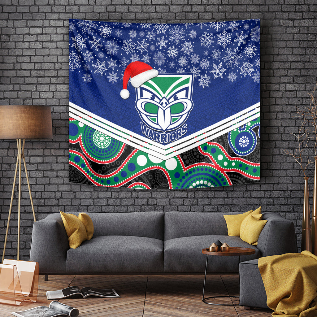 custom-warriors-rugby-christmas-tapestry-merry-xmas-2023-mix-aboriginal-art