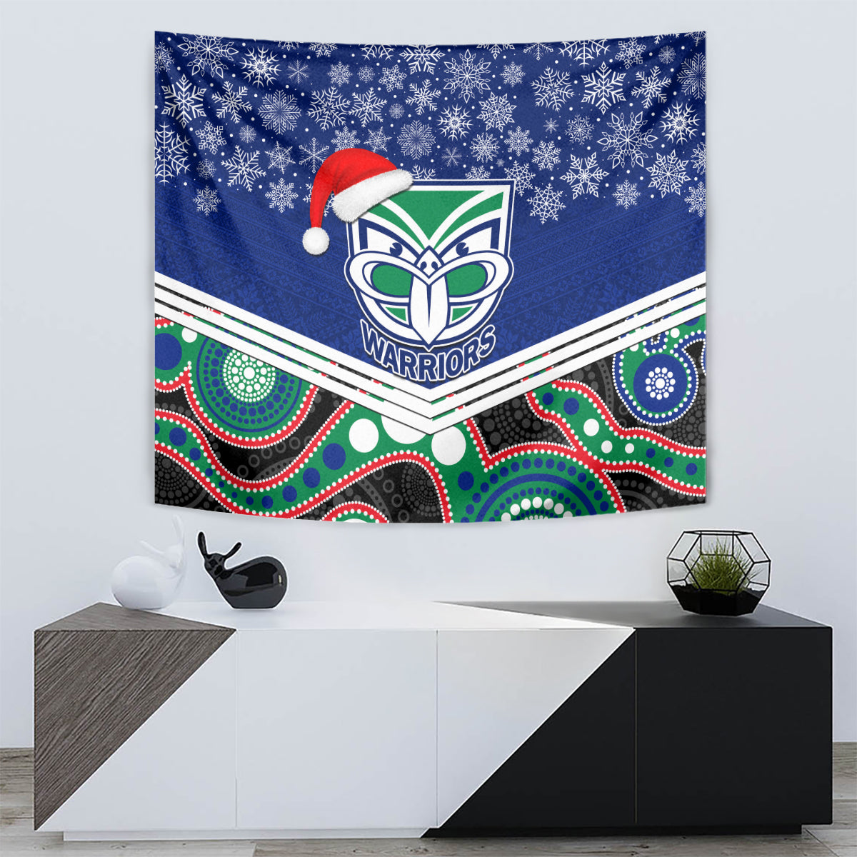 custom-warriors-rugby-christmas-tapestry-merry-xmas-2023-mix-aboriginal-art