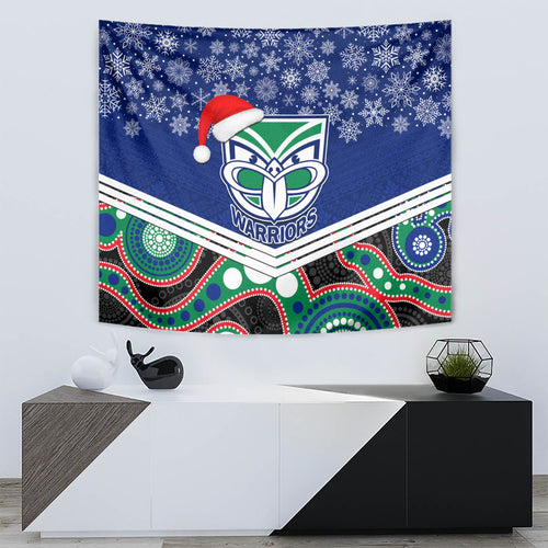 custom-warriors-rugby-christmas-tapestry-merry-xmas-2023-mix-aboriginal-art