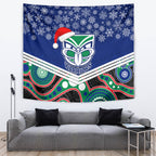custom-warriors-rugby-christmas-tapestry-merry-xmas-2023-mix-aboriginal-art