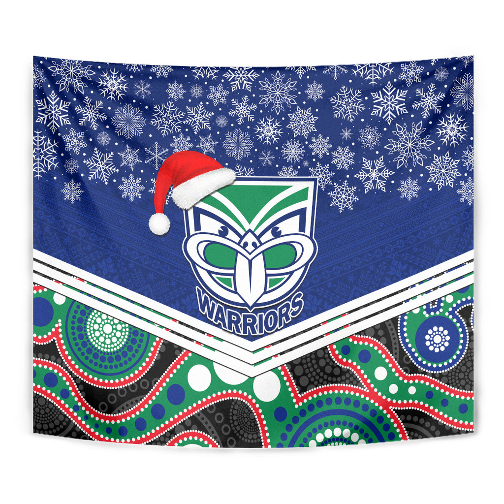 custom-warriors-rugby-christmas-tapestry-merry-xmas-2023-mix-aboriginal-art
