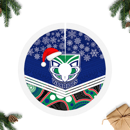 warriors-rugby-christmas-tree-skirt-merry-xmas-2023-mix-aboriginal-art