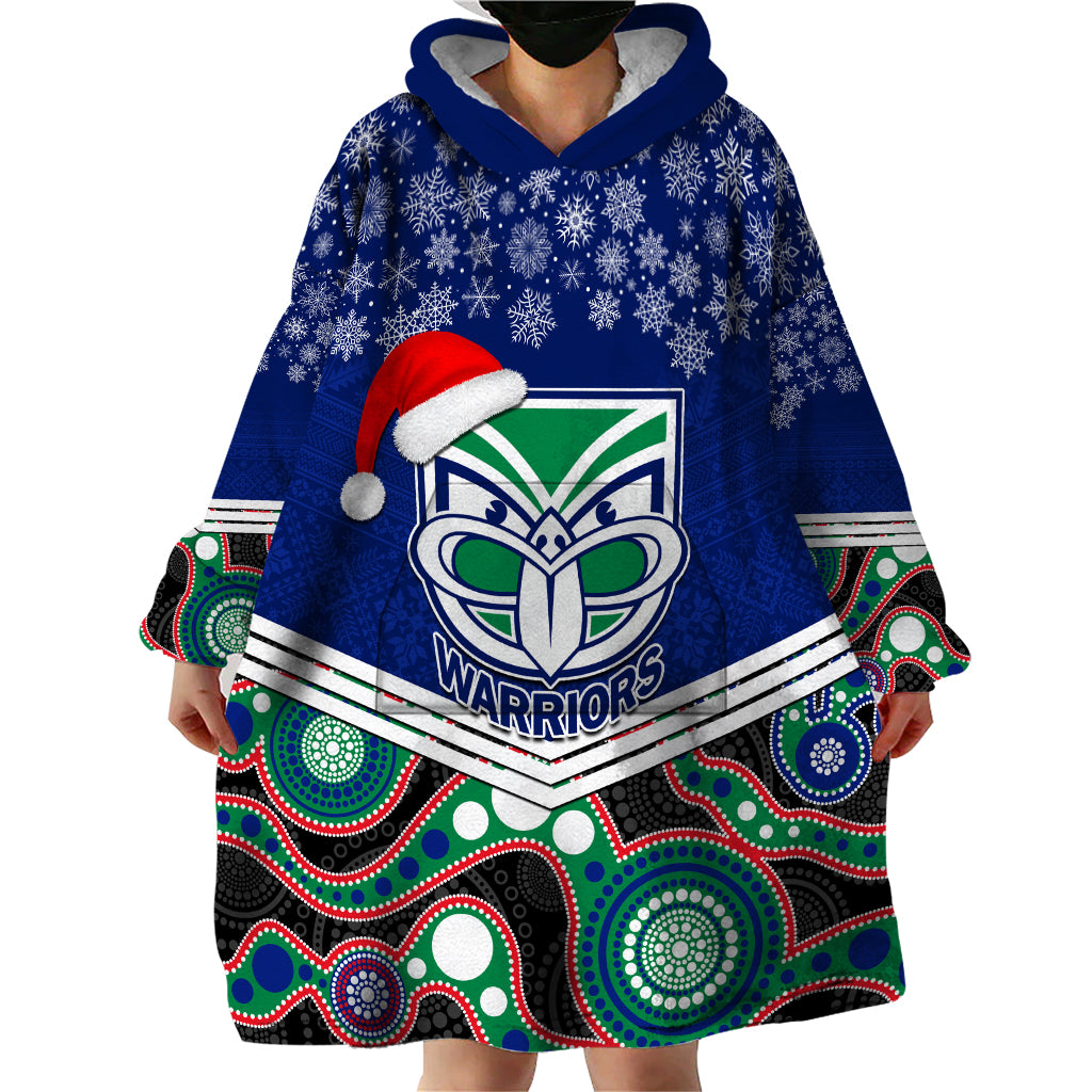 custom-warriors-rugby-christmas-wearable-blanket-hoodie-merry-xmas-2023-mix-aboriginal-art