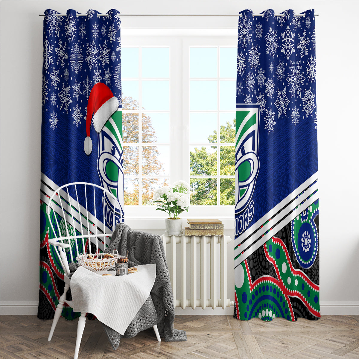 custom-warriors-rugby-christmas-window-curtain-merry-xmas-2023-mix-aboriginal-art