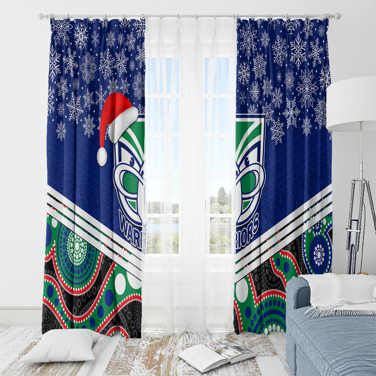 custom-warriors-rugby-christmas-window-curtain-merry-xmas-2023-mix-aboriginal-art