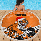 custom-tigers-rugby-christmas-beach-blanket-merry-xmas-2023-mix-aboriginal-art