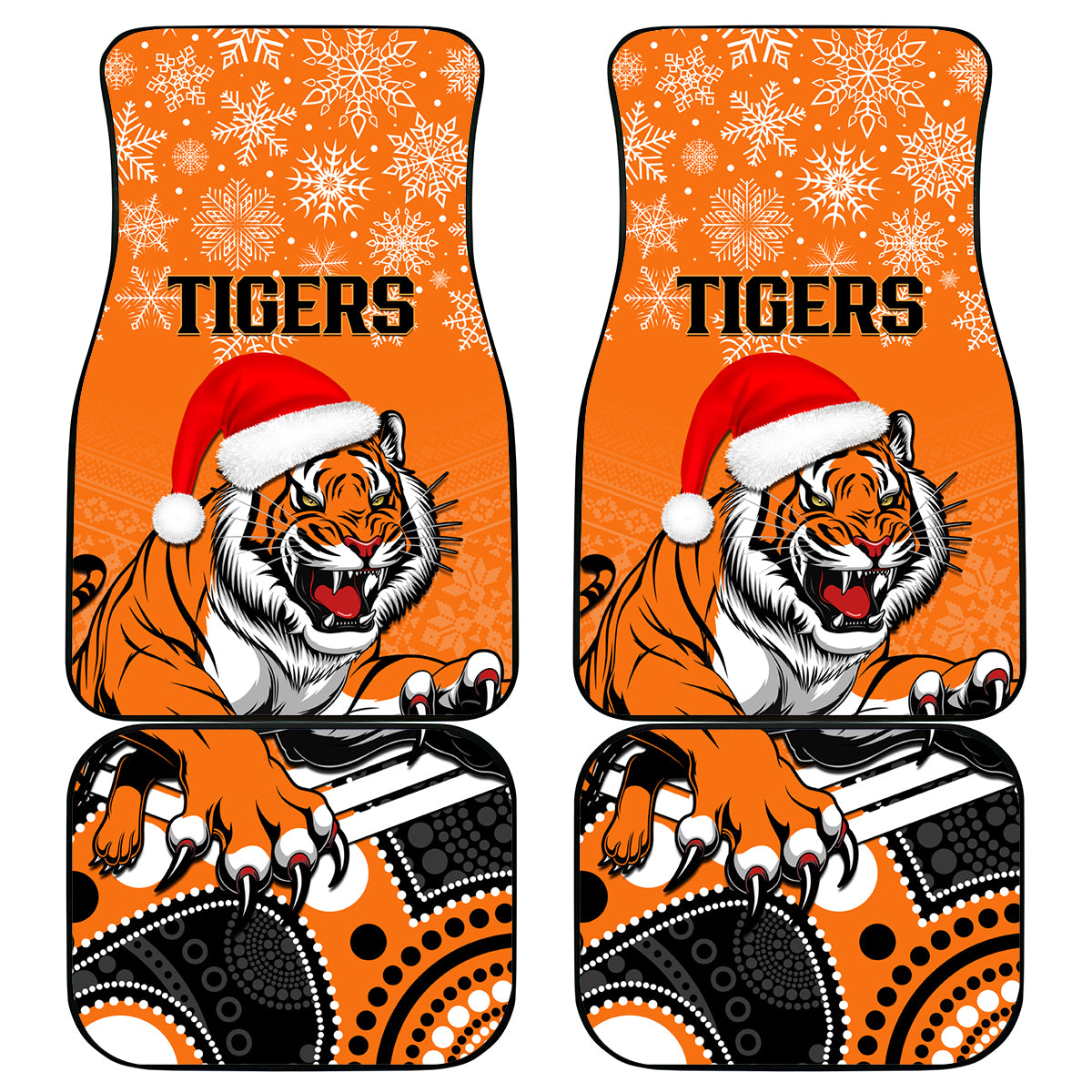 custom-tigers-rugby-christmas-car-mats-merry-xmas-2023-mix-aboriginal-art