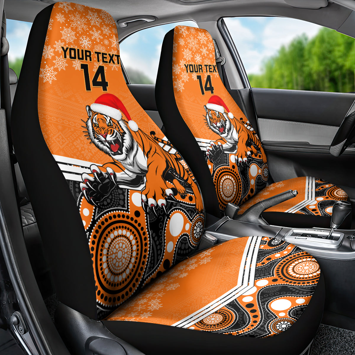 custom-tigers-rugby-christmas-car-seat-cover-merry-xmas-2023-mix-aboriginal-art