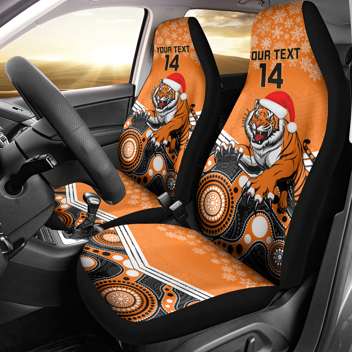 custom-tigers-rugby-christmas-car-seat-cover-merry-xmas-2023-mix-aboriginal-art