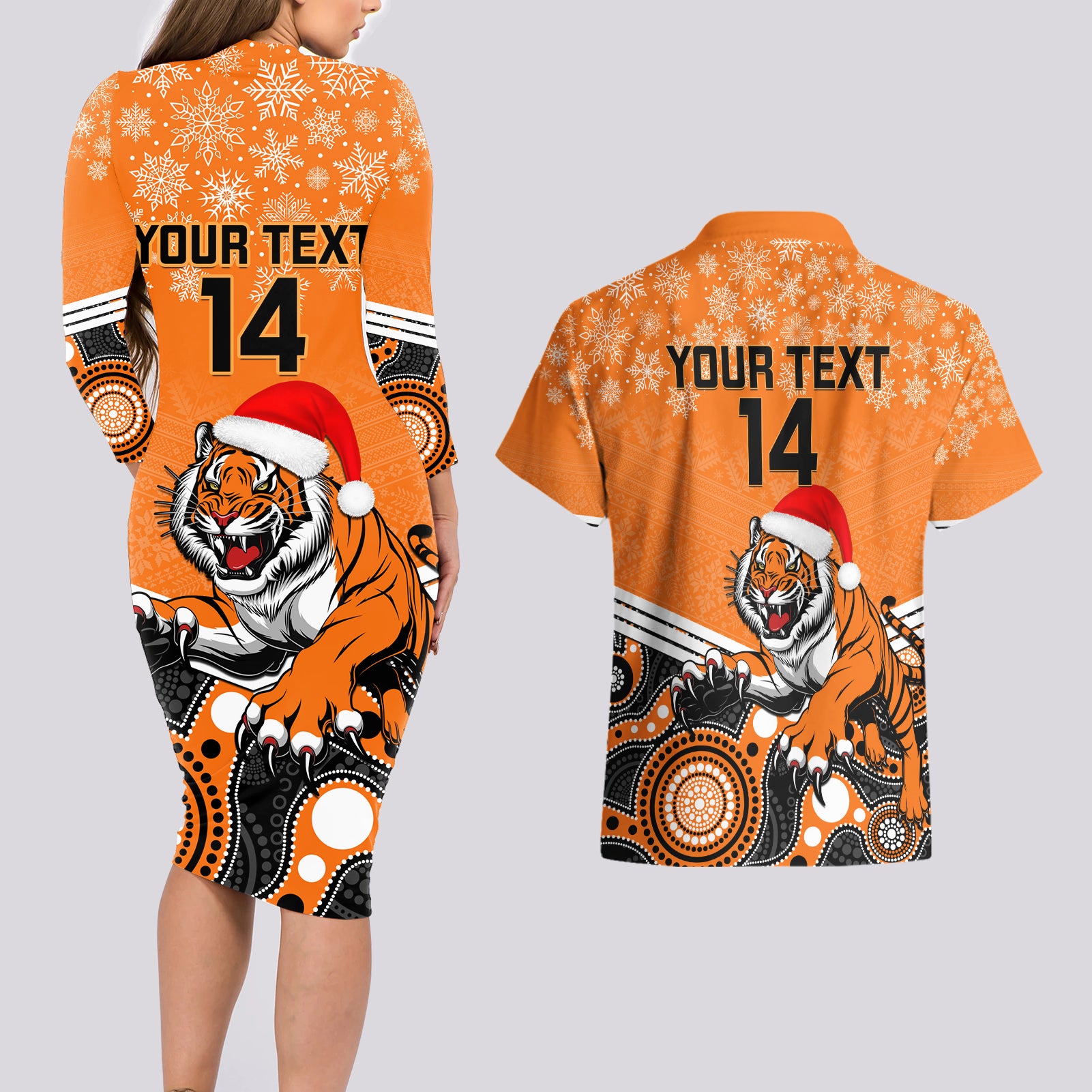 custom-tigers-rugby-christmas-couples-matching-long-sleeve-bodycon-dress-and-hawaiian-shirt-merry-xmas-2023-mix-aboriginal-art
