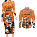 custom-tigers-rugby-christmas-couples-matching-long-sleeve-bodycon-dress-and-long-sleeve-button-shirt-merry-xmas-2023-mix-aboriginal-art
