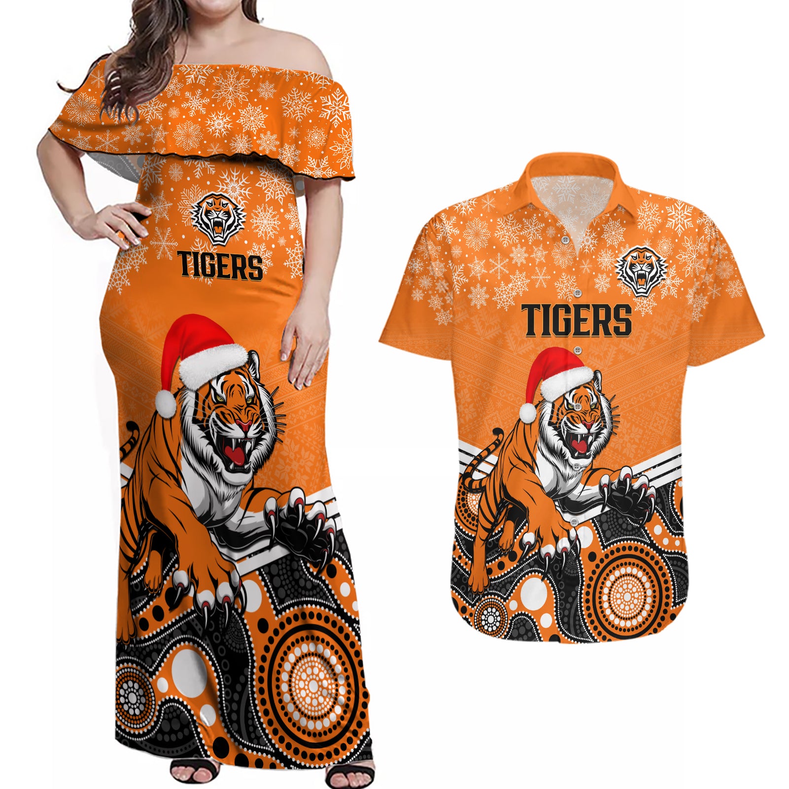 custom-tigers-rugby-christmas-couples-matching-off-shoulder-maxi-dress-and-hawaiian-shirt-merry-xmas-2023-mix-aboriginal-art