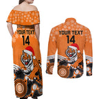 custom-tigers-rugby-christmas-couples-matching-off-shoulder-maxi-dress-and-long-sleeve-button-shirt-merry-xmas-2023-mix-aboriginal-art