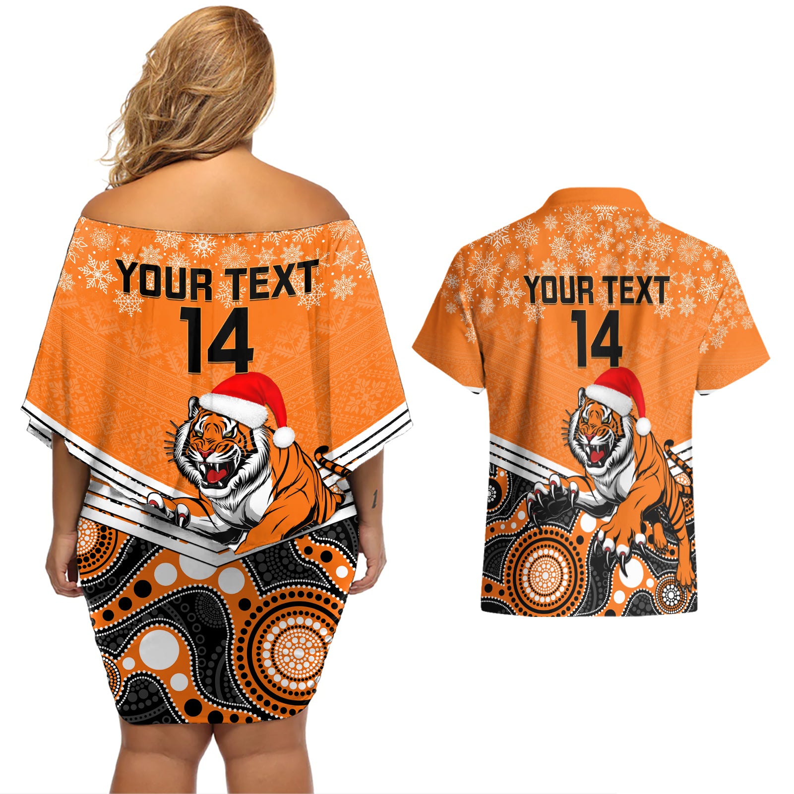 custom-tigers-rugby-christmas-couples-matching-off-shoulder-short-dress-and-hawaiian-shirt-merry-xmas-2023-mix-aboriginal-art