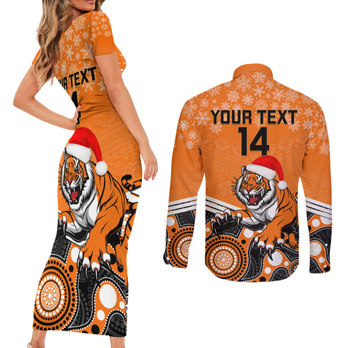custom-tigers-rugby-christmas-couples-matching-short-sleeve-bodycon-dress-and-long-sleeve-button-shirt-merry-xmas-2023-mix-aboriginal-art