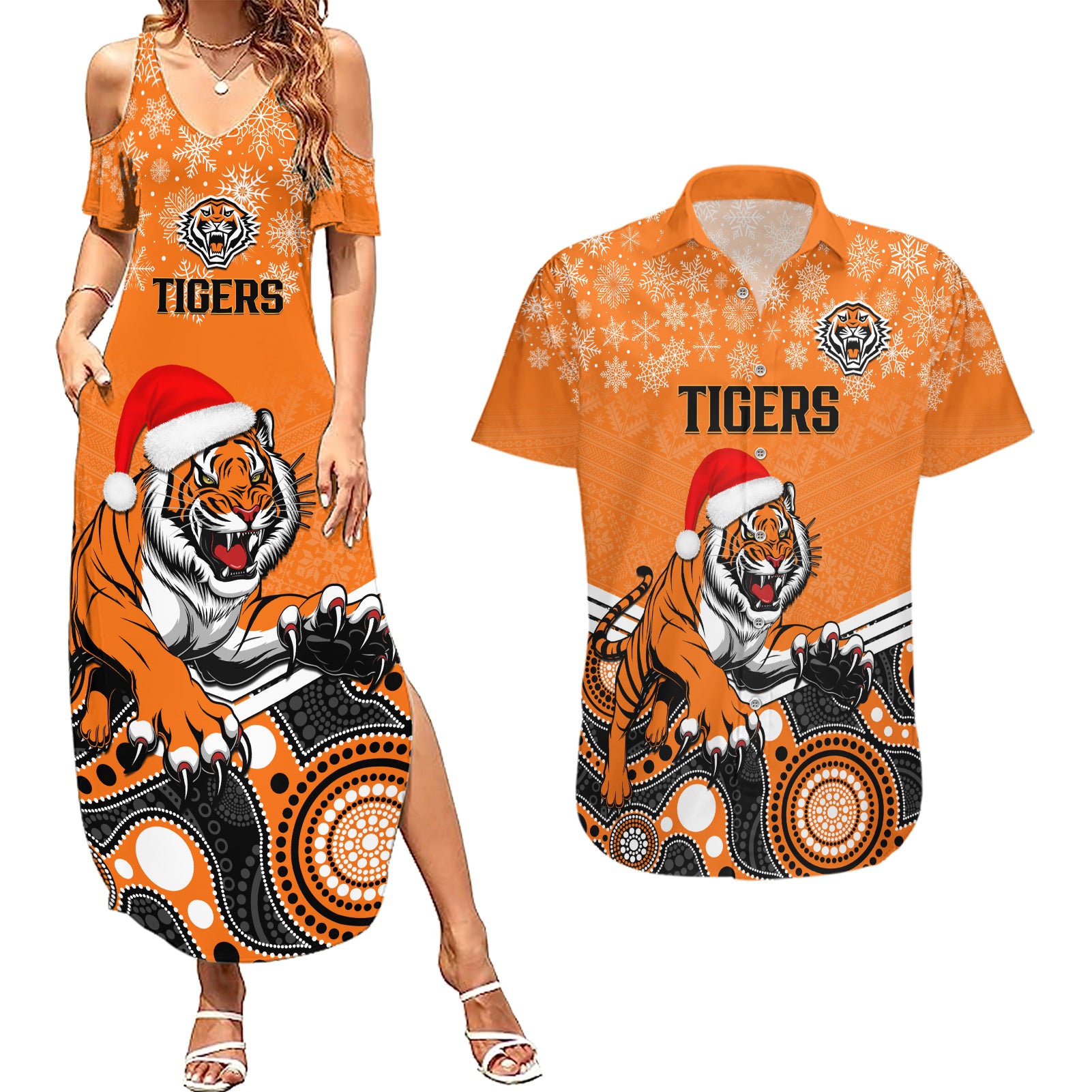 custom-tigers-rugby-christmas-couples-matching-summer-maxi-dress-and-hawaiian-shirt-merry-xmas-2023-mix-aboriginal-art
