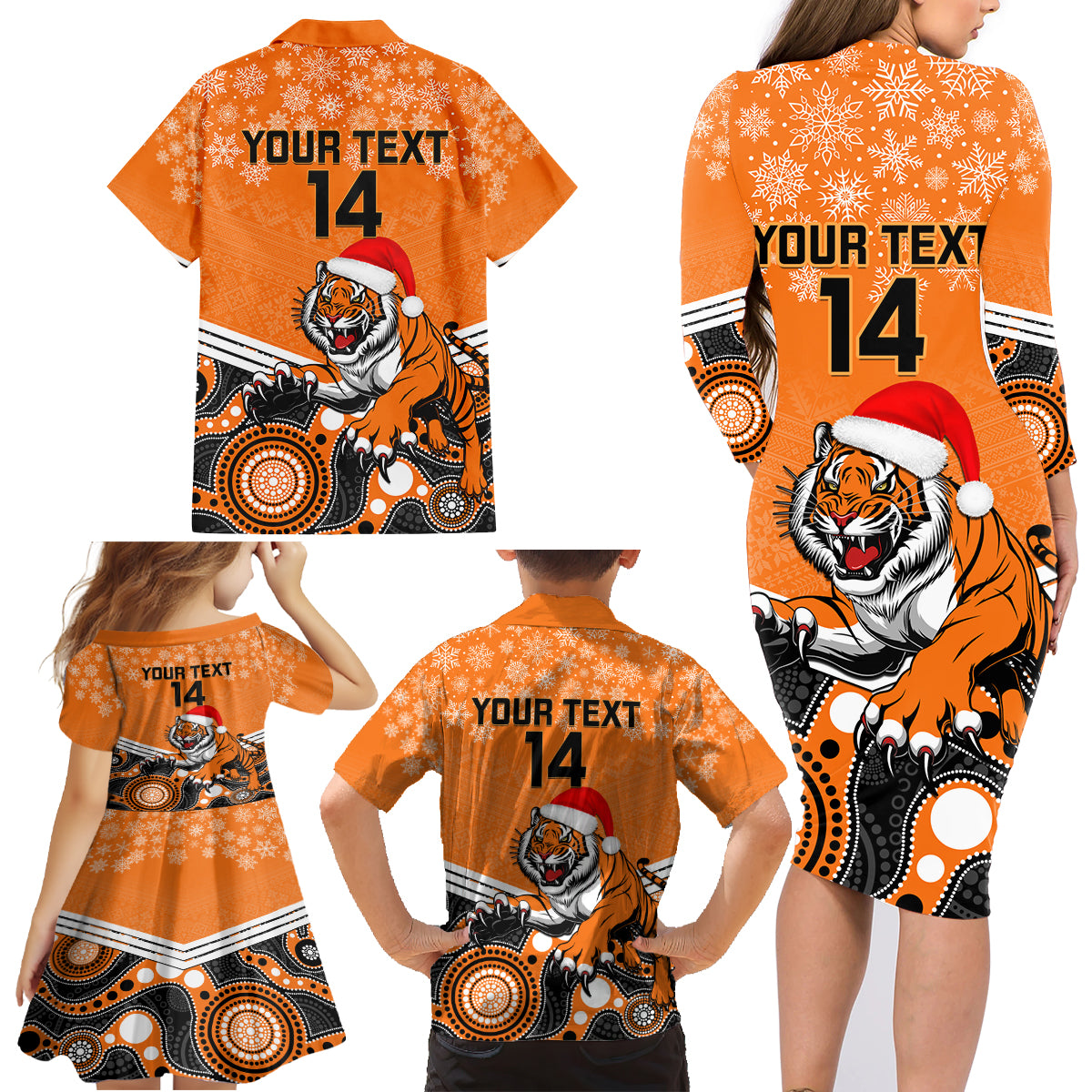 custom-tigers-rugby-christmas-family-matching-long-sleeve-bodycon-dress-and-hawaiian-shirt-merry-xmas-2023-mix-aboriginal-art