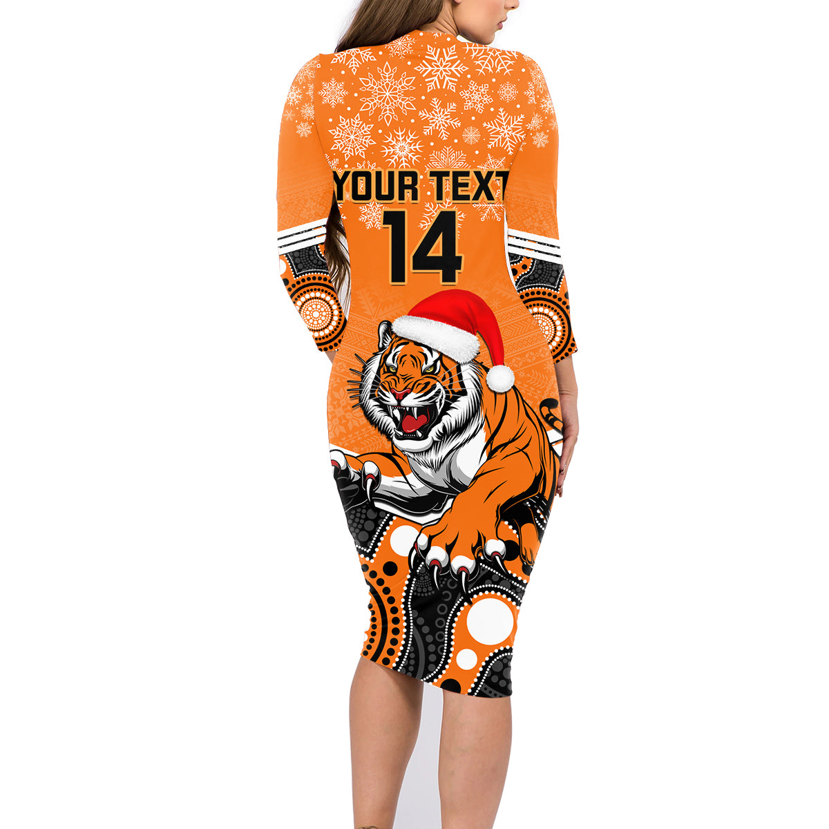 custom-tigers-rugby-christmas-family-matching-long-sleeve-bodycon-dress-and-hawaiian-shirt-merry-xmas-2023-mix-aboriginal-art