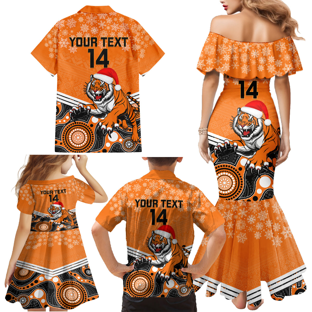custom-tigers-rugby-christmas-family-matching-mermaid-dress-and-hawaiian-shirt-merry-xmas-2023-mix-aboriginal-art