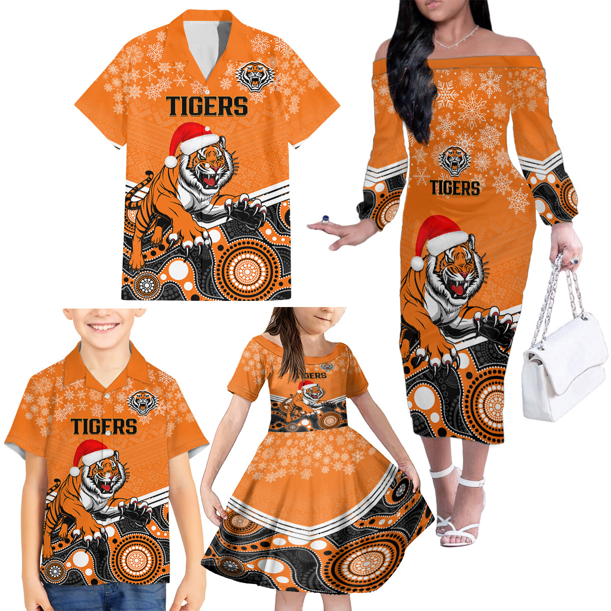 custom-tigers-rugby-christmas-family-matching-off-shoulder-long-sleeve-dress-and-hawaiian-shirt-merry-xmas-2023-mix-aboriginal-art