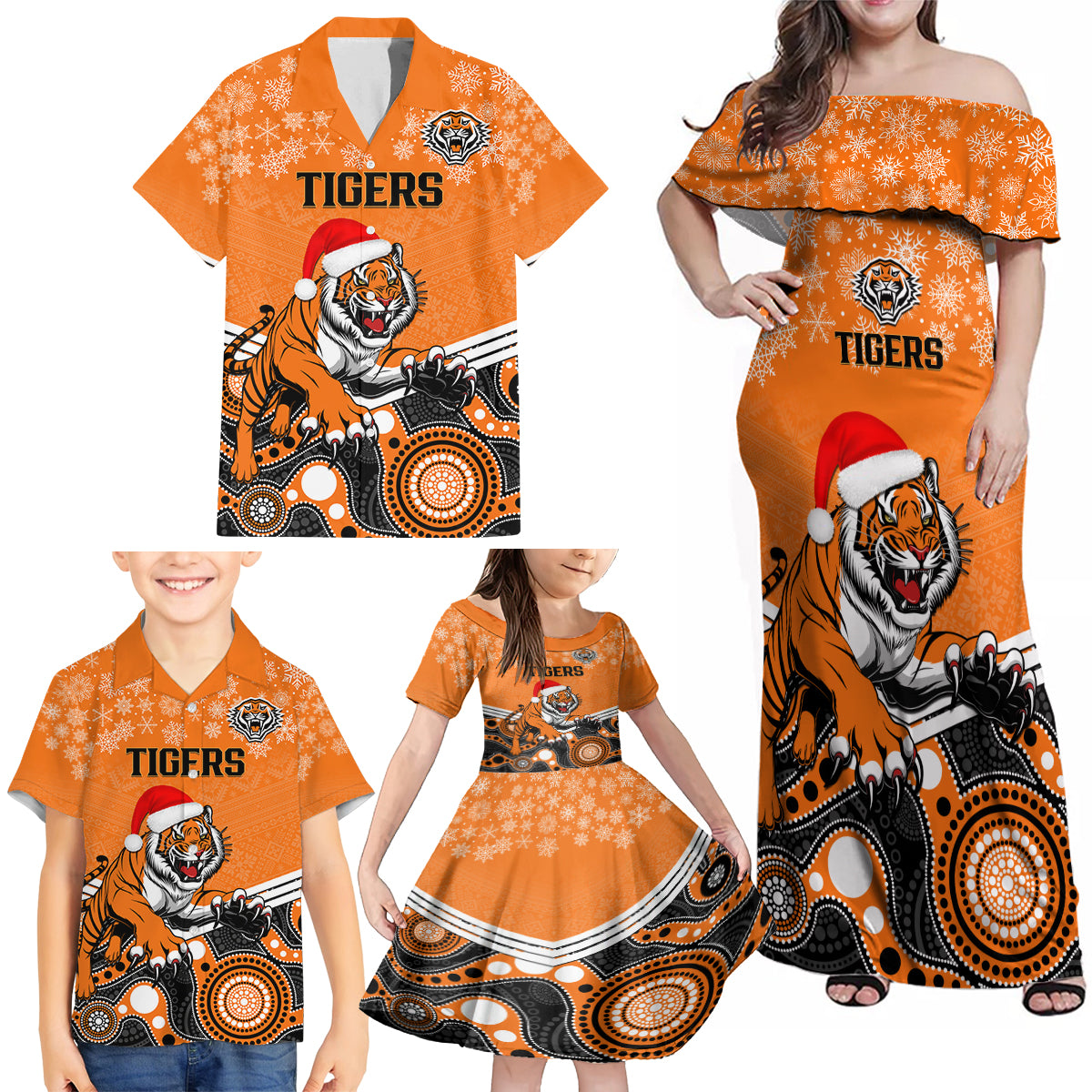 custom-tigers-rugby-christmas-family-matching-off-shoulder-maxi-dress-and-hawaiian-shirt-merry-xmas-2023-mix-aboriginal-art