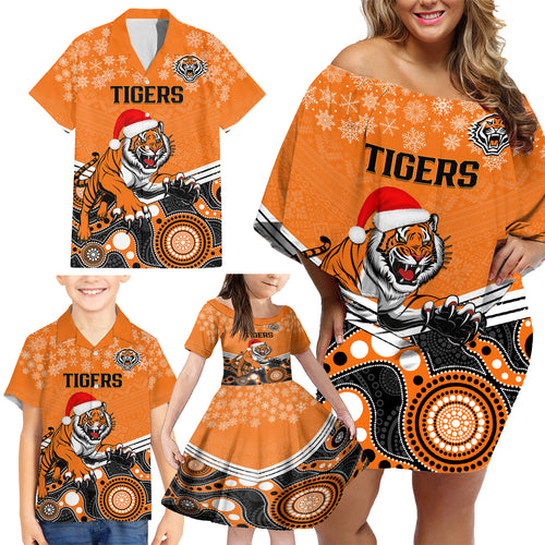 custom-tigers-rugby-christmas-family-matching-off-shoulder-short-dress-and-hawaiian-shirt-merry-xmas-2023-mix-aboriginal-art