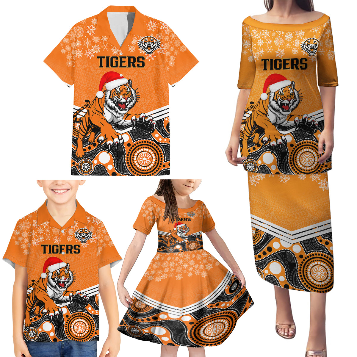 custom-tigers-rugby-christmas-family-matching-puletasi-dress-and-hawaiian-shirt-merry-xmas-2023-mix-aboriginal-art