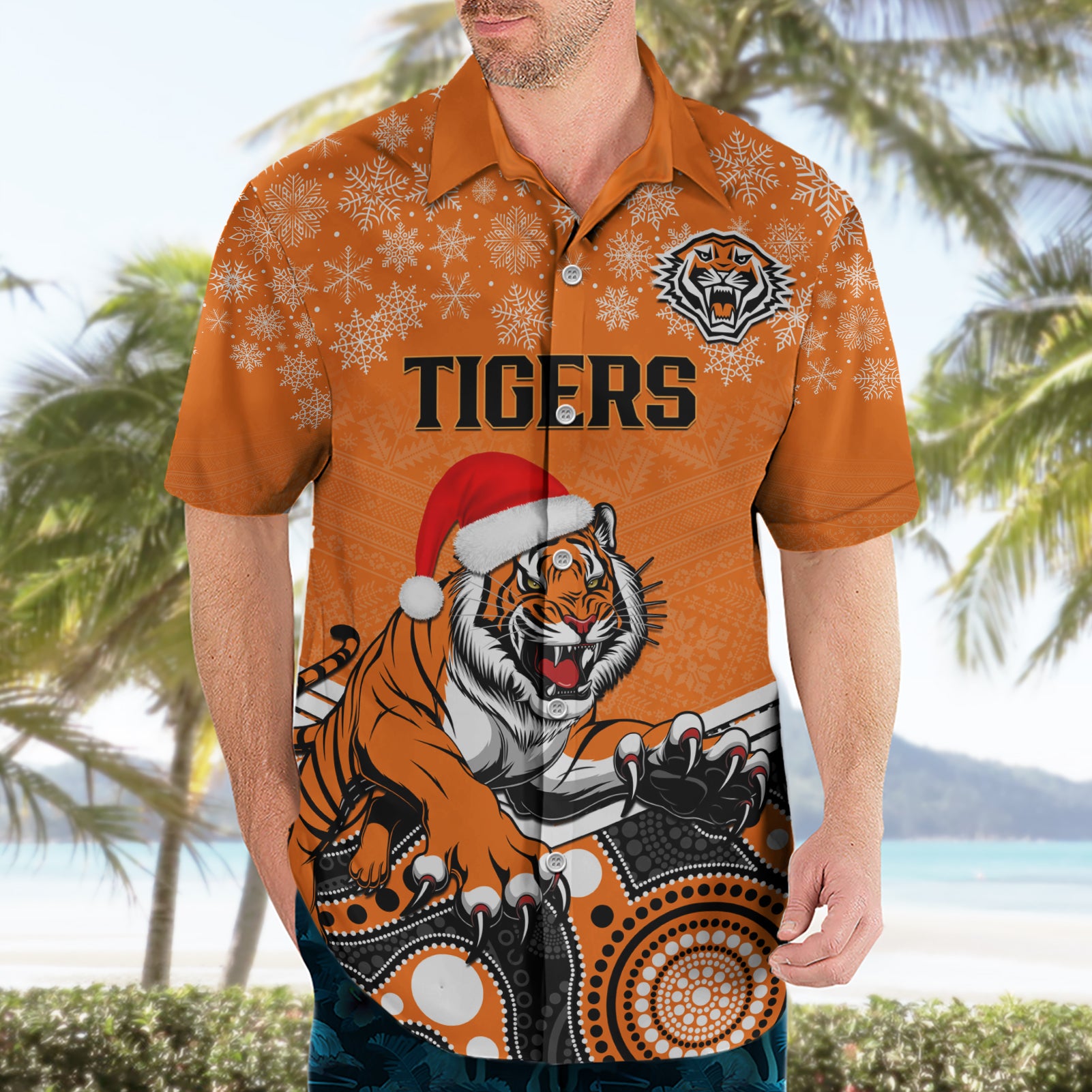 custom-tigers-rugby-christmas-hawaiian-shirt-merry-xmas-2023-mix-aboriginal-art