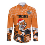 custom-tigers-rugby-christmas-long-sleeve-button-shirt-merry-xmas-2023-mix-aboriginal-art