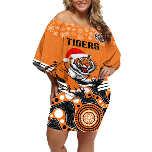 custom-tigers-rugby-christmas-off-shoulder-short-dress-merry-xmas-2023-mix-aboriginal-art