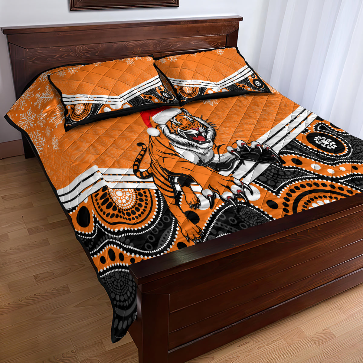 custom-tigers-rugby-christmas-quilt-bed-set-merry-xmas-2023-mix-aboriginal-art