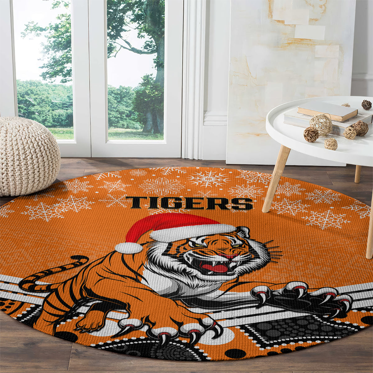 custom-tigers-rugby-christmas-round-carpet-merry-xmas-2023-mix-aboriginal-art