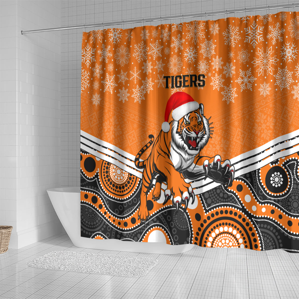 custom-tigers-rugby-christmas-shower-curtain-merry-xmas-2023-mix-aboriginal-art