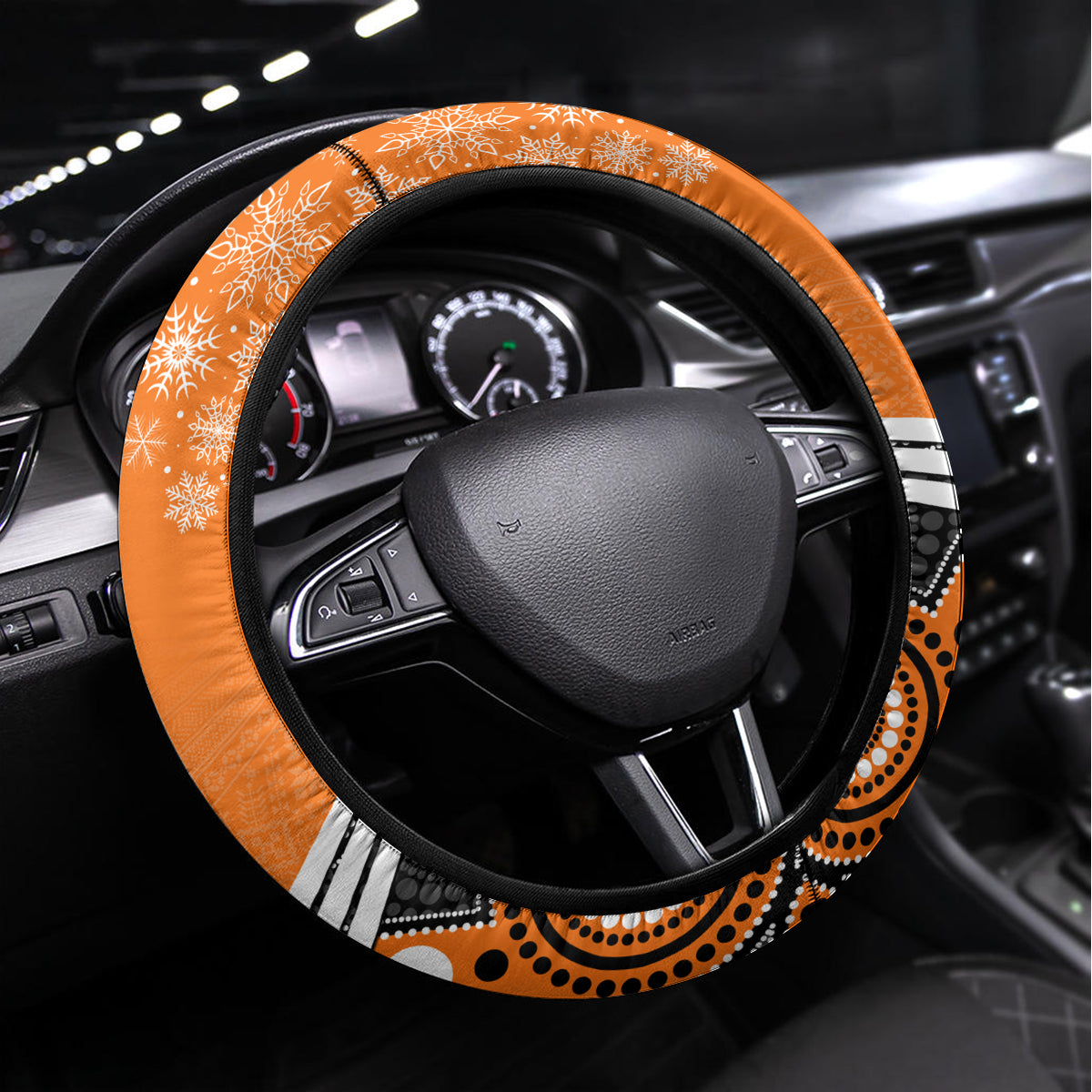 Tigers Rugby Christmas Steering Wheel Cover Merry Xmas 2023 Mix Aboriginal Art