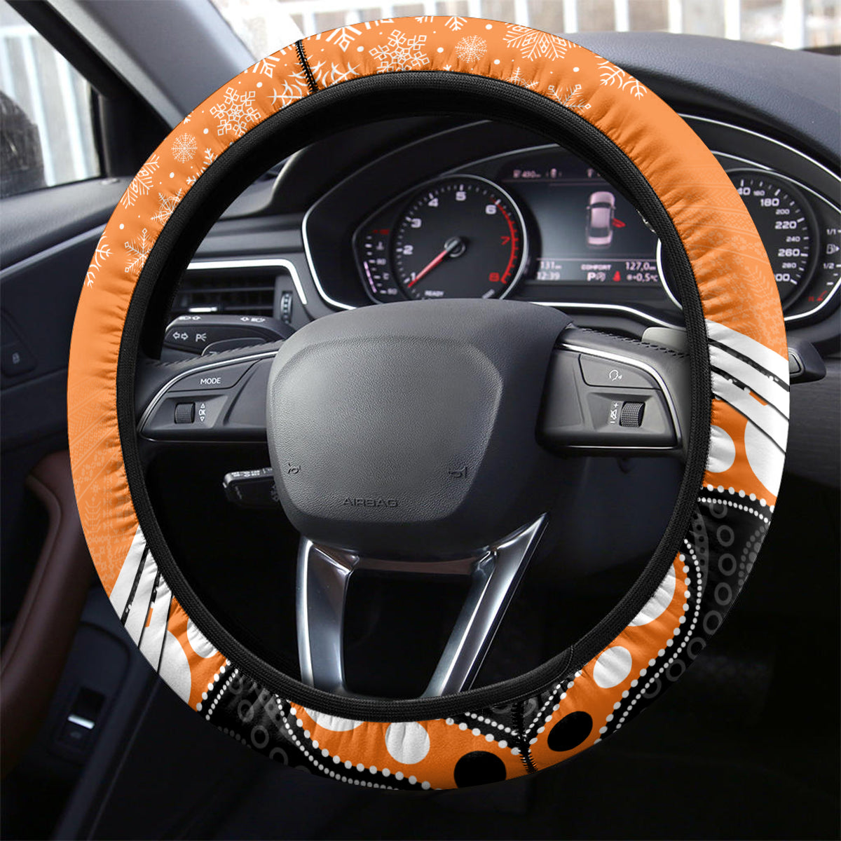 Tigers Rugby Christmas Steering Wheel Cover Merry Xmas 2023 Mix Aboriginal Art