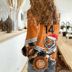 custom-tigers-rugby-christmas-women-casual-shirt-merry-xmas-2023-mix-aboriginal-art