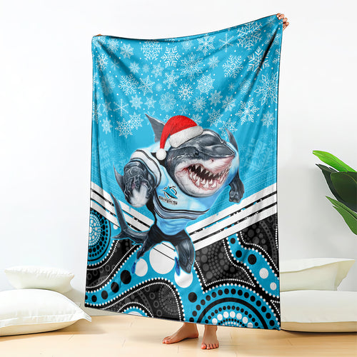 custom-sharks-rugby-christmas-blanket-merry-xmas-2023-mix-aboriginal-art