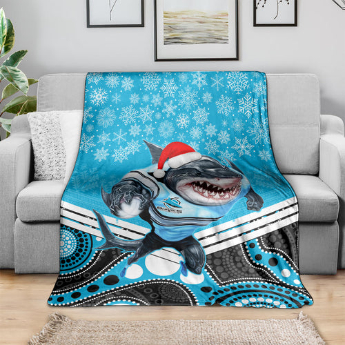 custom-sharks-rugby-christmas-blanket-merry-xmas-2023-mix-aboriginal-art