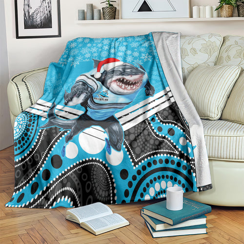 custom-sharks-rugby-christmas-blanket-merry-xmas-2023-mix-aboriginal-art