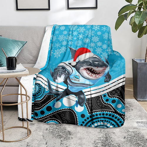 custom-sharks-rugby-christmas-blanket-merry-xmas-2023-mix-aboriginal-art