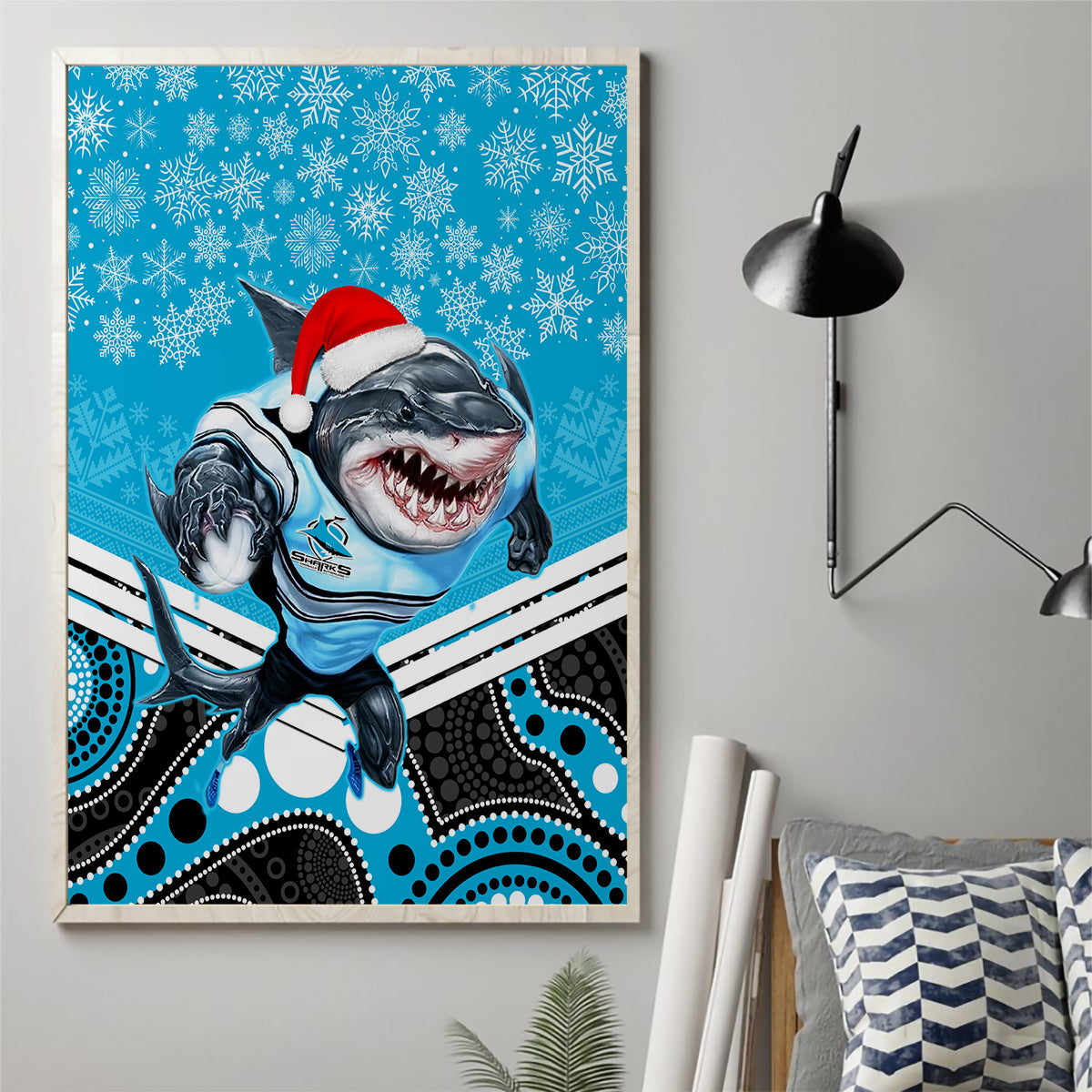custom-sharks-rugby-christmas-canvas-wall-art-merry-xmas-2023-mix-aboriginal-art