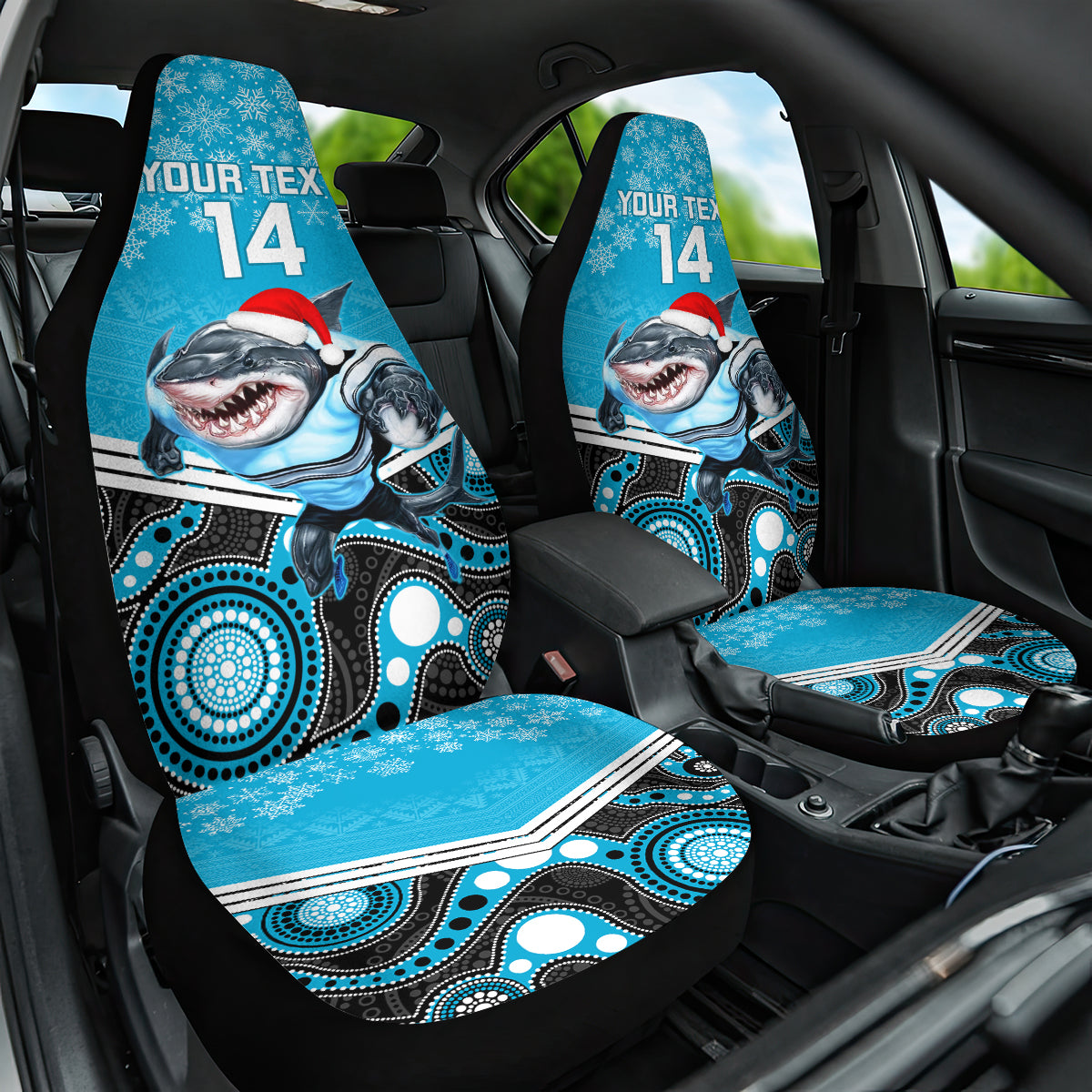 custom-sharks-rugby-christmas-car-seat-cover-merry-xmas-2023-mix-aboriginal-art