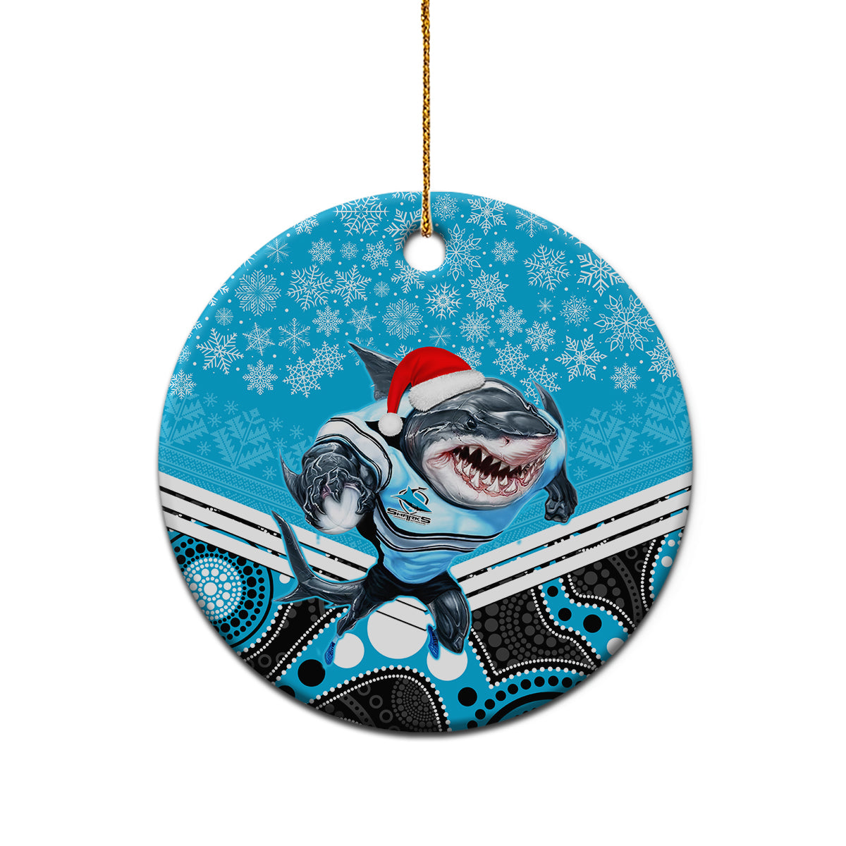 sharks-rugby-christmas-ceramic-ornament-merry-xmas-2023-mix-aboriginal-art