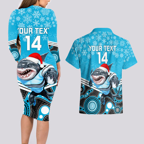 custom-sharks-rugby-christmas-couples-matching-long-sleeve-bodycon-dress-and-hawaiian-shirt-merry-xmas-2023-mix-aboriginal-art